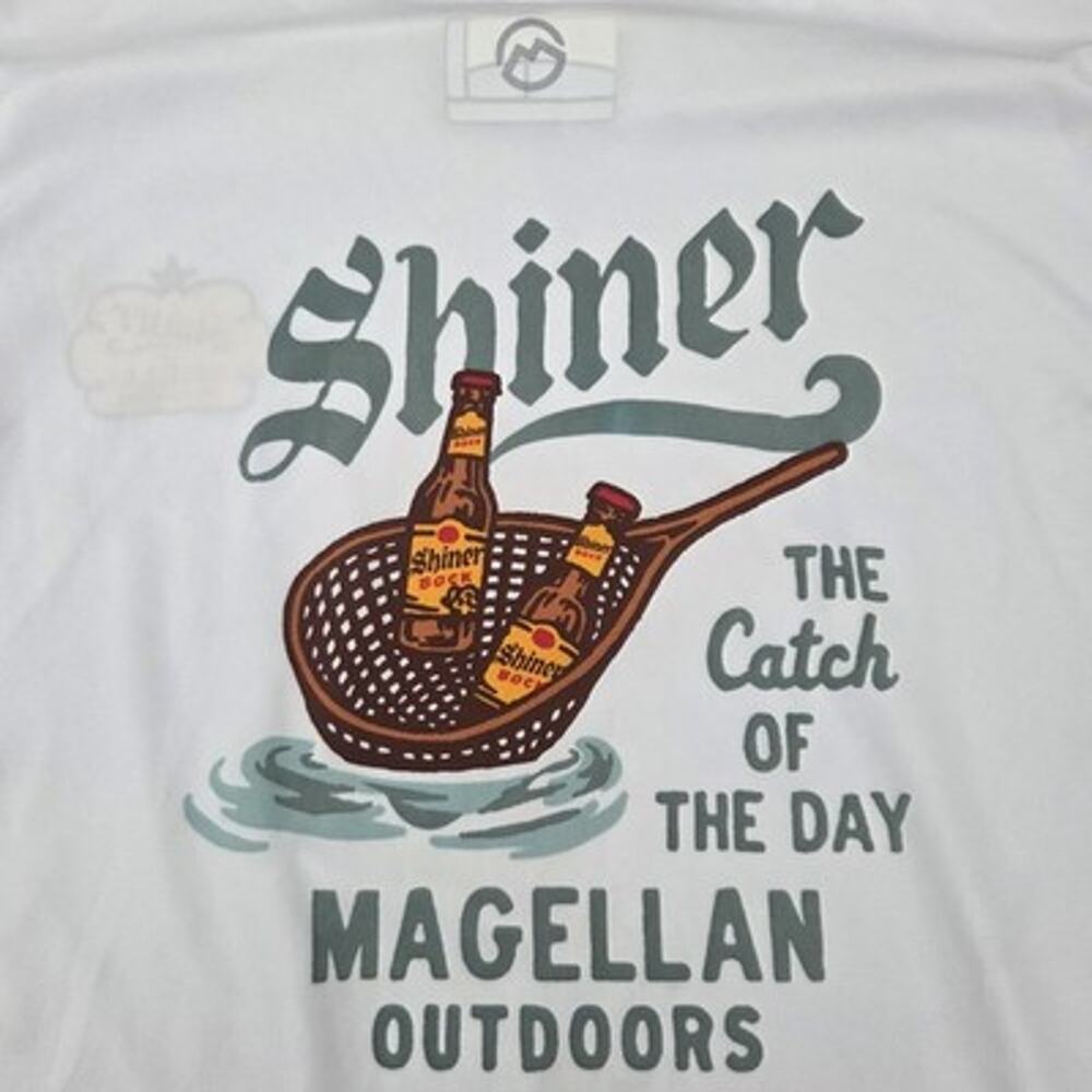Magellan Shiner Bock Outdoors Fishing Gear Shirt Mens 2XL Moisture Wicking
